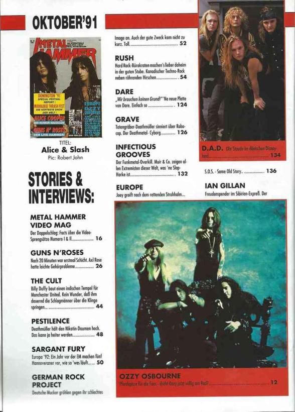 Metal Hammer 10/1991 content a