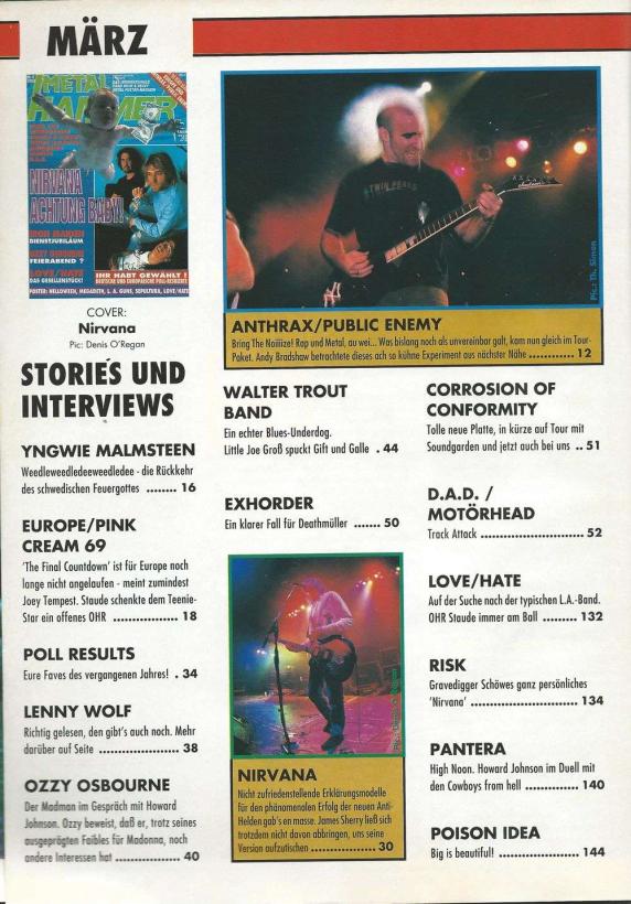 Metal Hammer 03 1992 content a