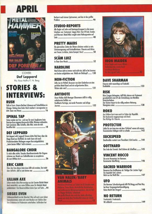 Metal Hammer 04 1992 content a