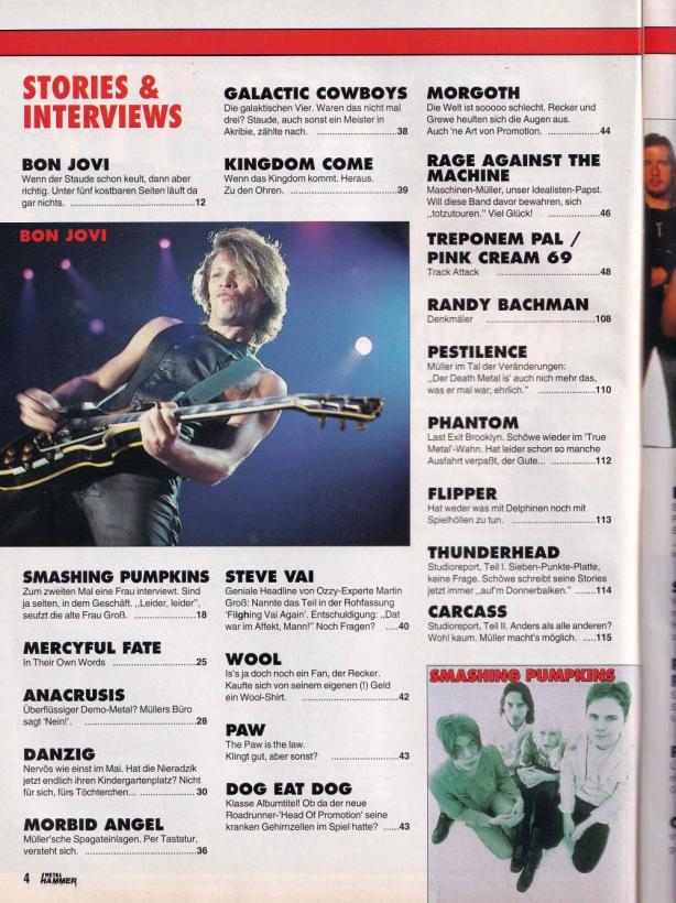 metal hammer 08 1993 Inhalt a