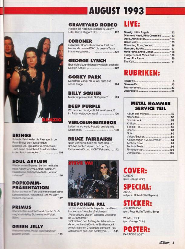 metal hammer 08 1993 Inhalt b