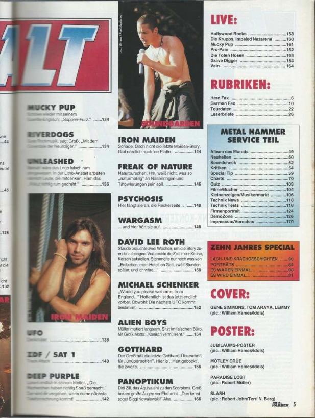 Metal Hammer 03 1994 Inhalt b