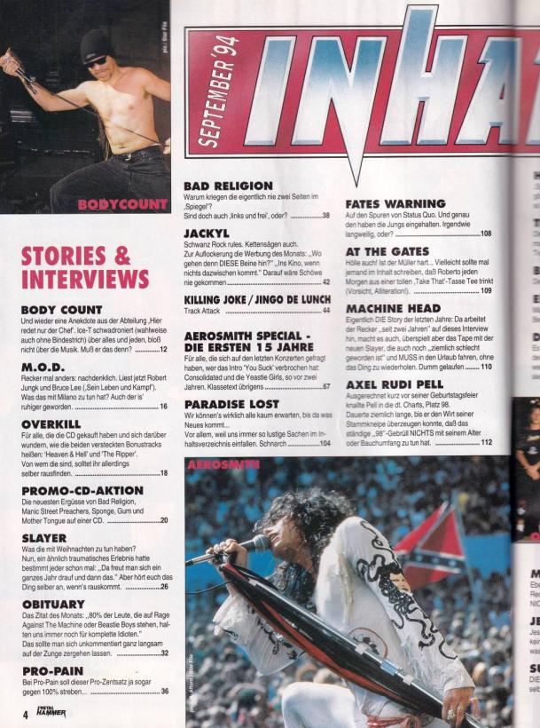 Metal Hammer 09 1994 index a