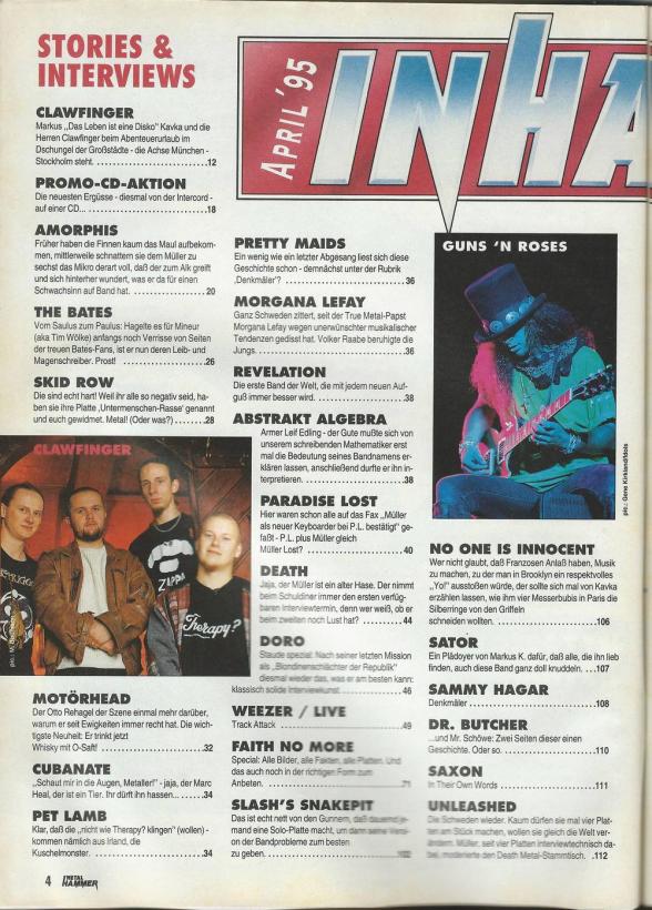 Metal Hammer 04-1995 Inhalt a