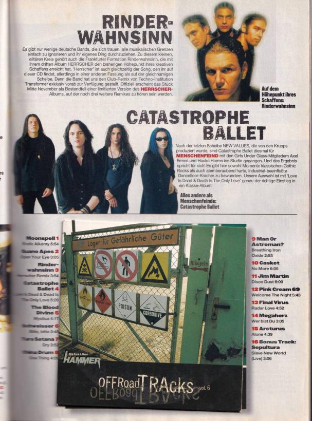 metal hammer 11 1997 content cd