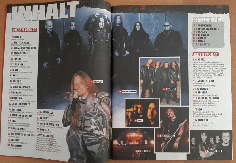 Metal Hammer 03 2001 Inhalt a