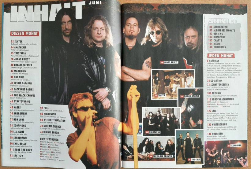 Metal Hammer 06 2001 Inhalt a