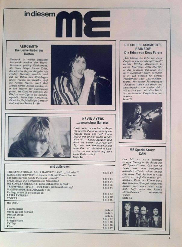 musik express 10 1976 index