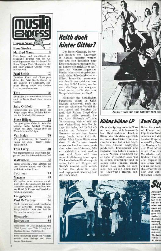 Musik-Express Nummer 06/79 content