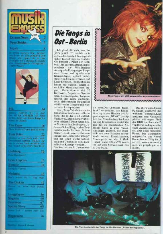 Musik-Express - März 1980 mit Special Story