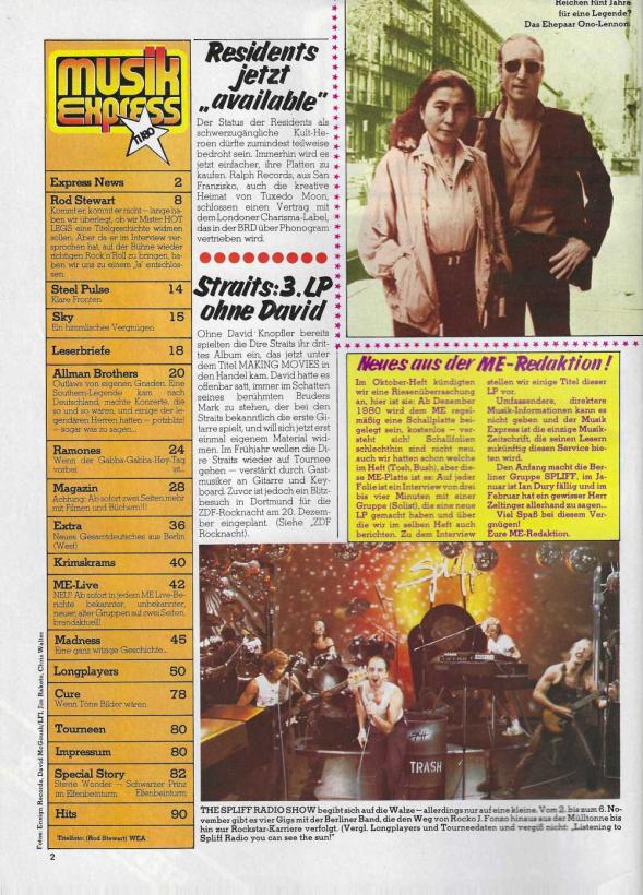 Musik Express 11 1980 content