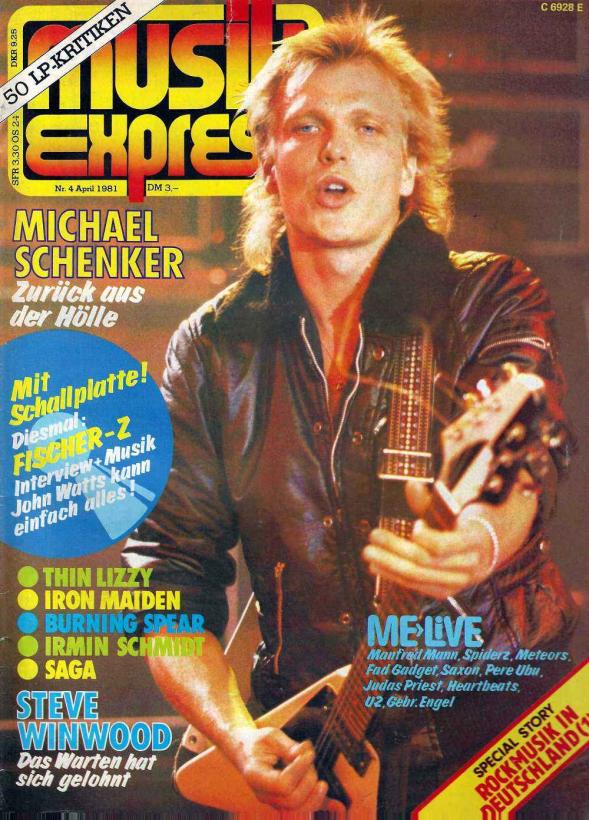 Musik-Express im April 1981 Titelseite