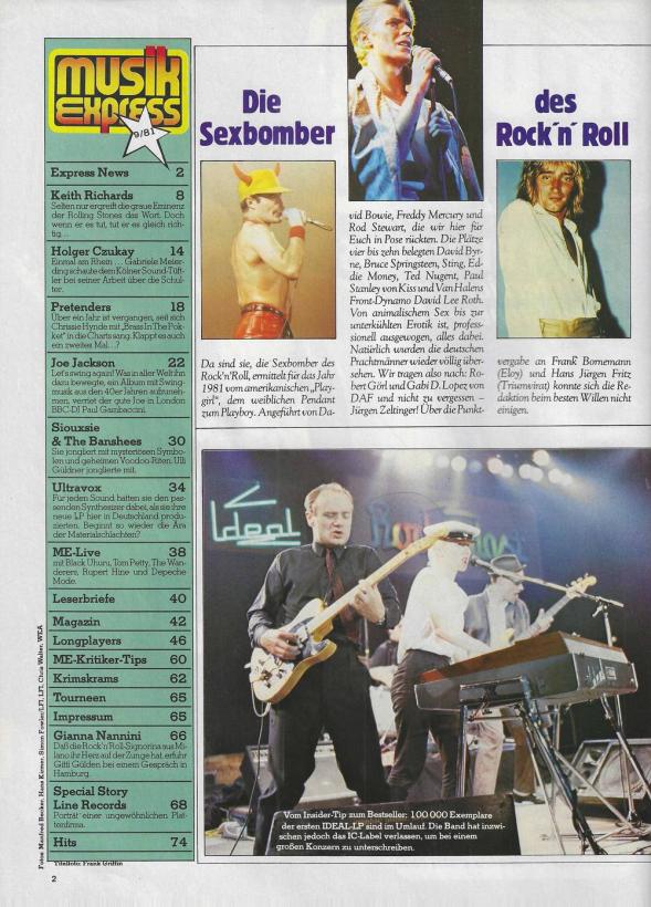 Musik-Express - September 1981 Content