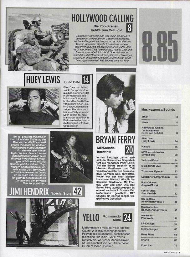 ME Sounds 08 1985 Inhalt