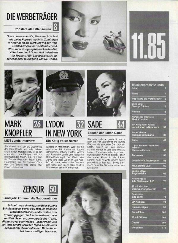 Musik-Express Sounds 11-1985 content