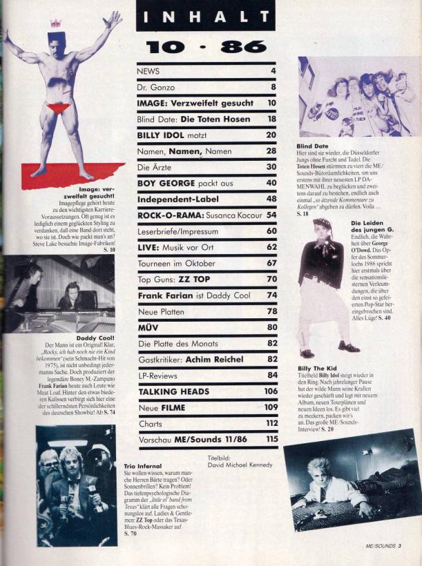 ME Sounds 10 1986 index