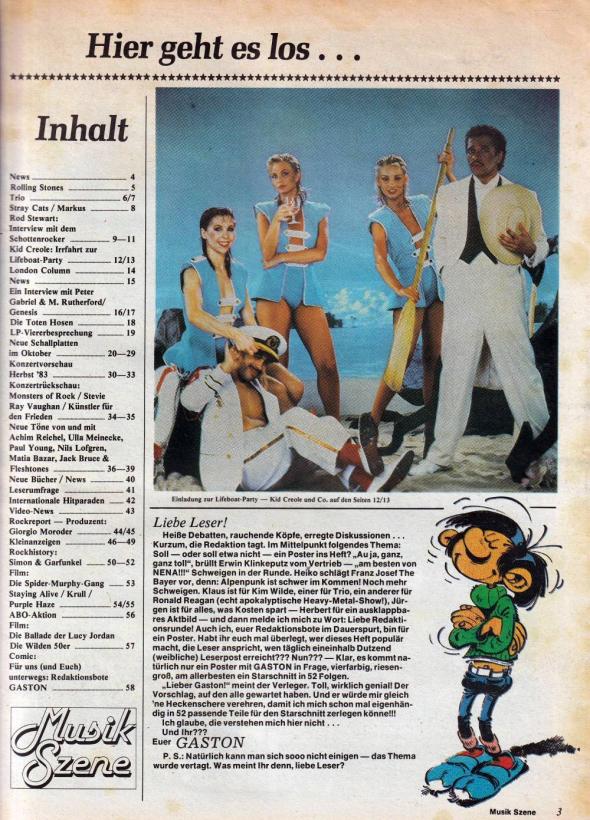Musik Szene 10 1983 index