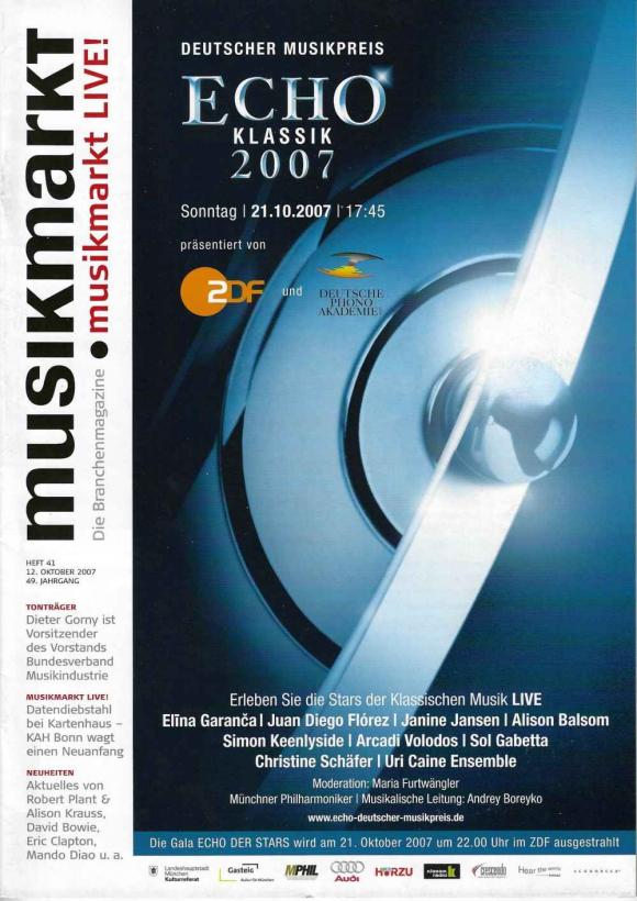 Musikmarkt Issue 41/2007 cover