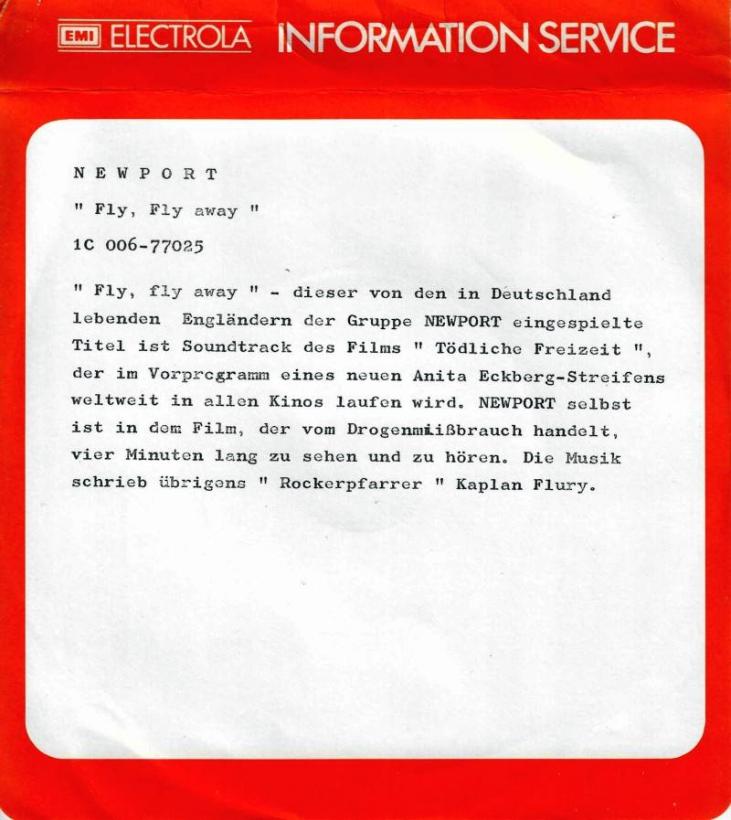 Newport - Fly, Fly Away: mit PR-Info (7")