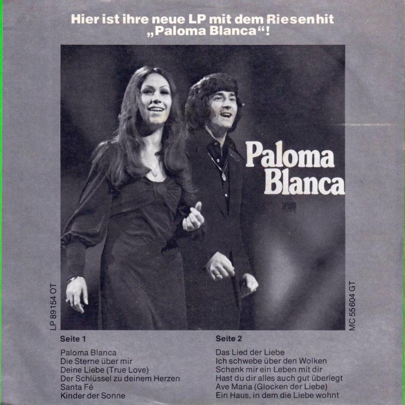 Nina & Mike - Komm geh mit mir (7" Ariola Single back cover)