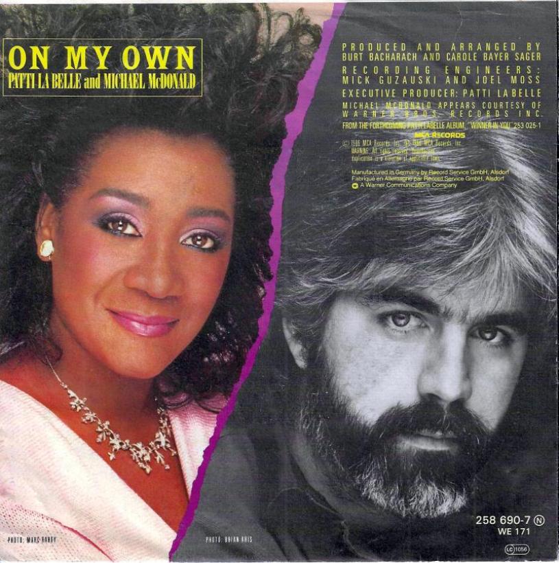 Patti LaBelle And Michael McDonald - On My Own (7" back cover)