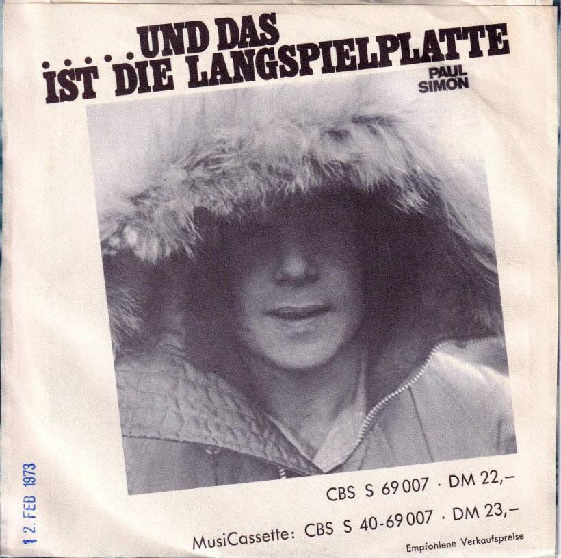 Paul Simon - Me And Julio Down By The Schoolyard (7" Rueckseite)