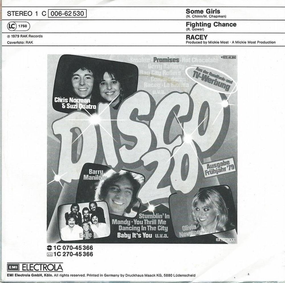 Racey - Some Girls (7" Vinyl-Single Germany Rueckseite)