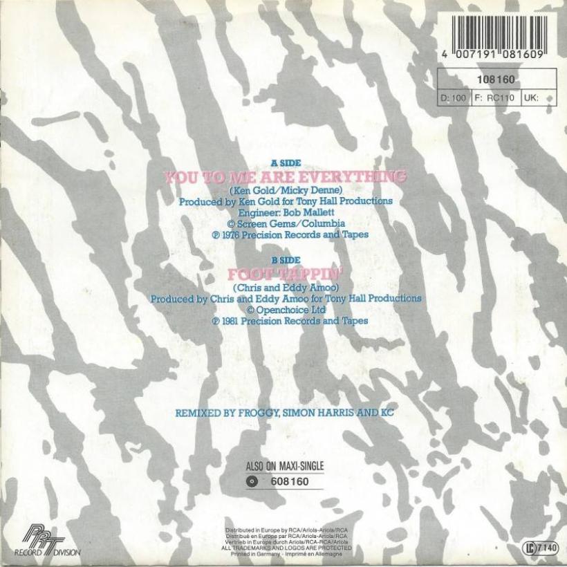 The Real Thing - You To Me Are Everything (7" Rueckseite)