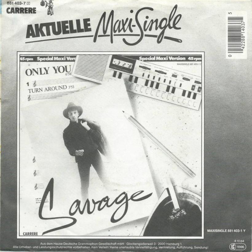 Savage - Only You (7" Carrere Vinyl-Single back cover)