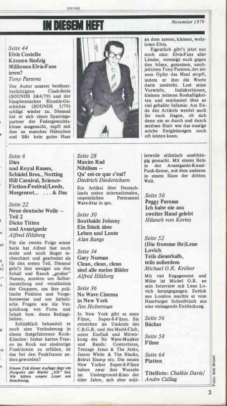 Sounds November 1979 Index