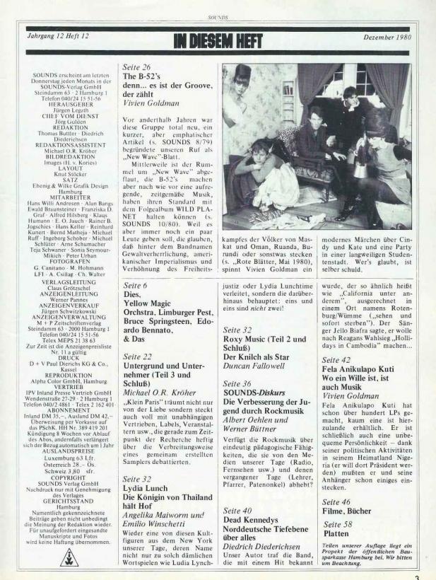 Sounds December 1980 content