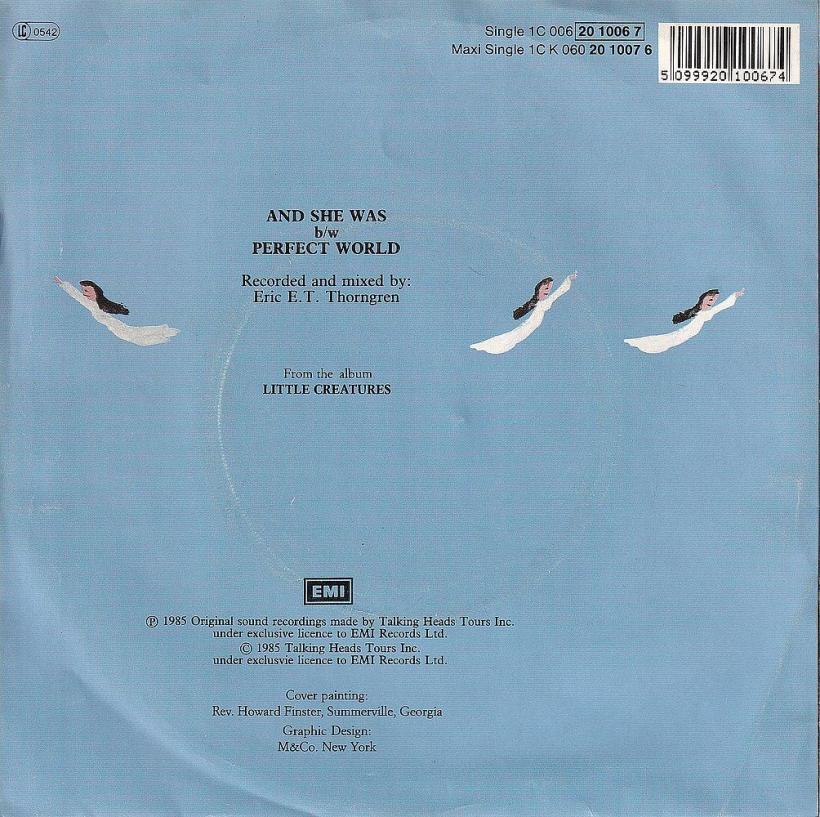 Talking Heads - And She Was (7" EMI Vinyl-Single Rueckseite)