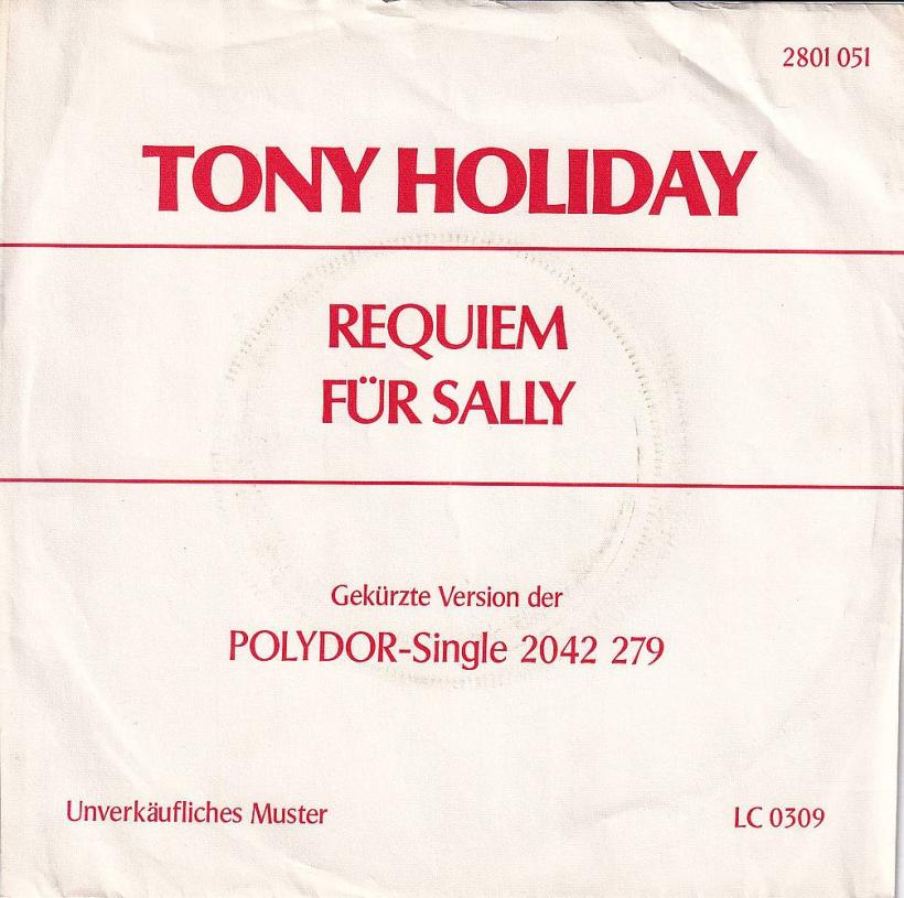 Tony Holiday - Requiem für Sally: Promo Muster (7" Single)