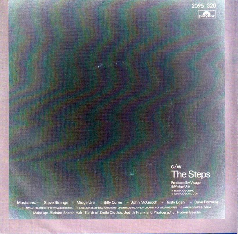 Visage - Fade To Grey (7" back cover Niederlande)