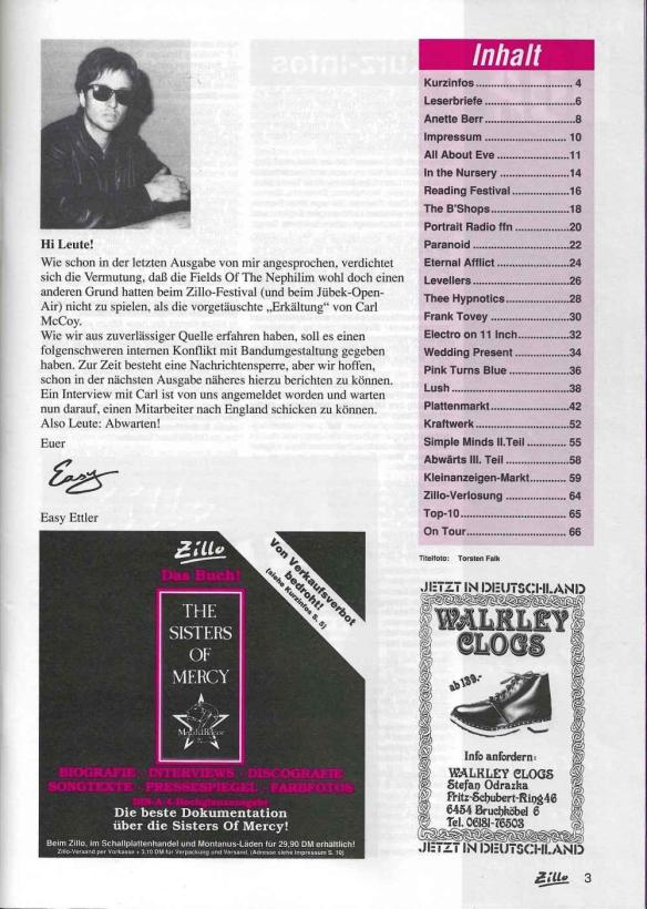 Zillo 10/1991 Inhalt