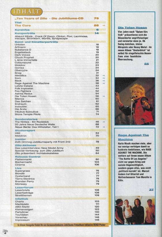 Zillo Musikmagazin 12/1999 content a